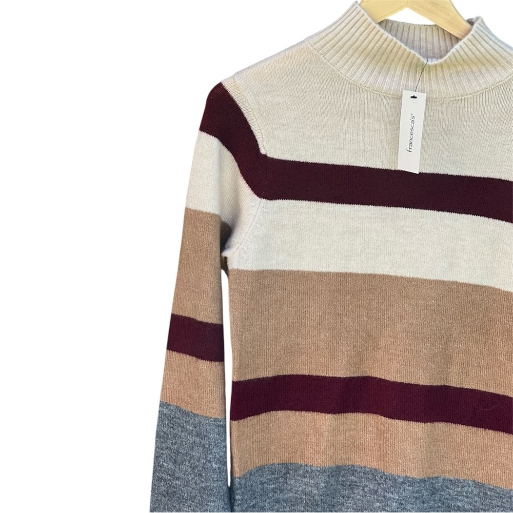 Franceca’s Evane Bold Striped Sweater Mini Dress NWT - Picture 5 of 12